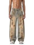 Vintage Wash Barrel Leg Jeans