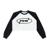 Raw-Hem Color-Block Raglan Crop Sweatshirt