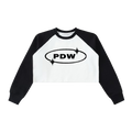 Raw-Hem Color-Block Raglan Crop Sweatshirt