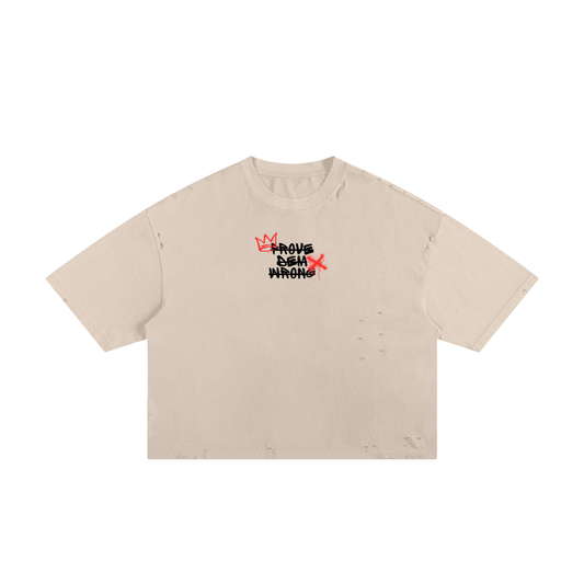 Cropped Unisex Frayed Tee