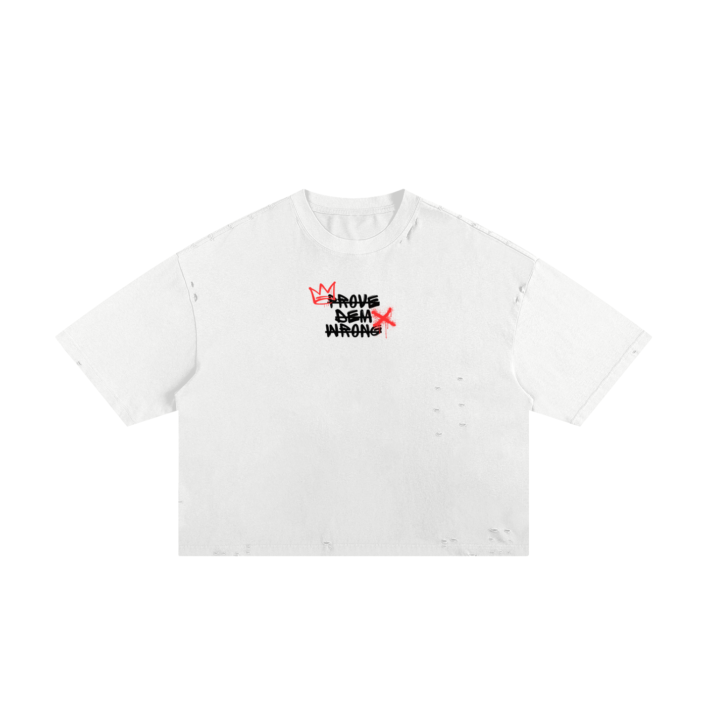 Cropped Unisex Frayed Tee