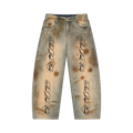 Vintage Wash Barrel Leg Jeans
